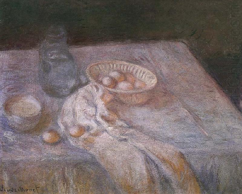 Still Life with Eggs, Claude Monet